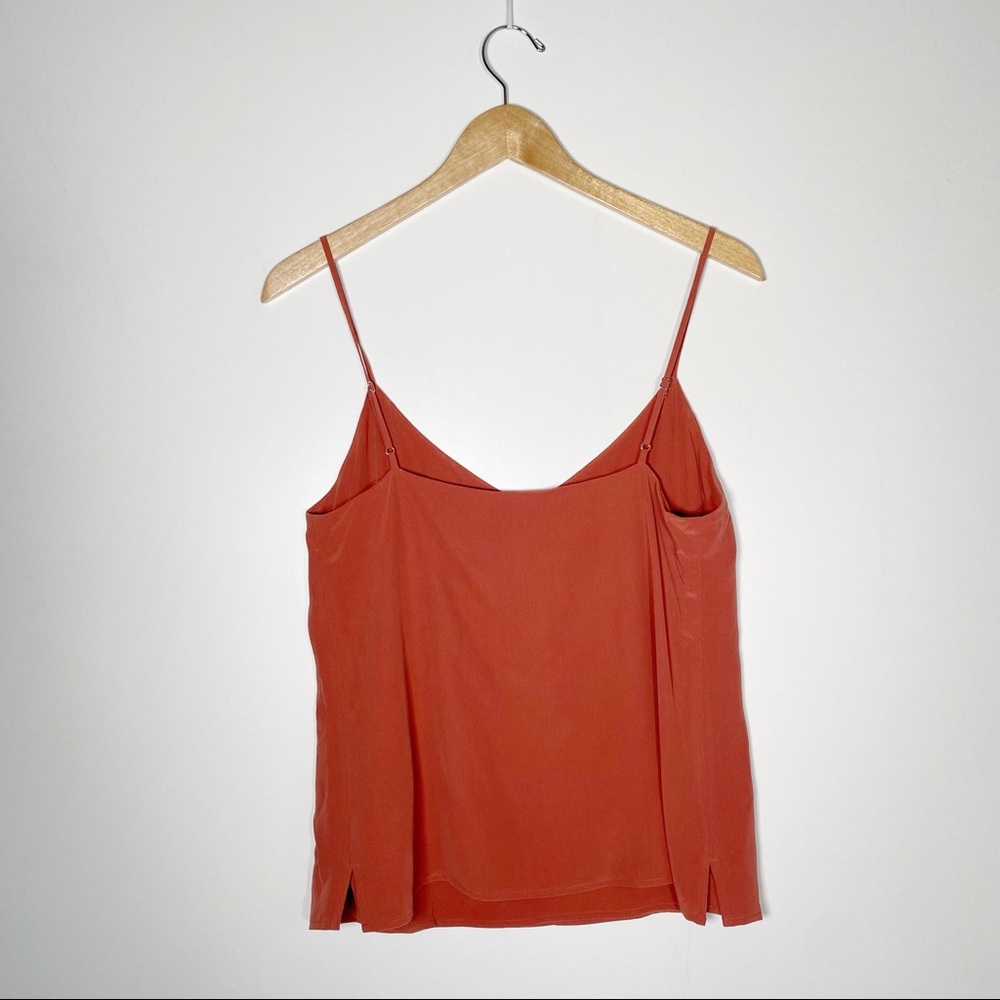 L'AGENCE Jane Silk V Neck Spaghetti Strap Cami In Burnt Clay Size Small SOLD - Picture 6 of 6